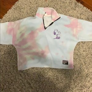 Cropped long sleeve tye dye jacket